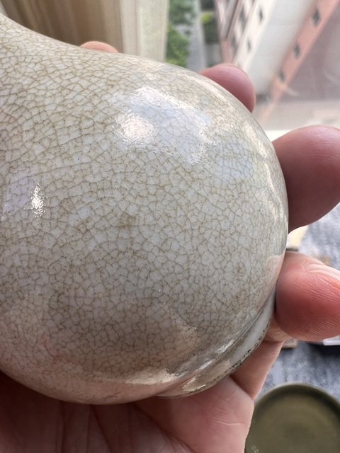 古玩陶瓷哥釉蒜頭瓶真品鑒賞圖