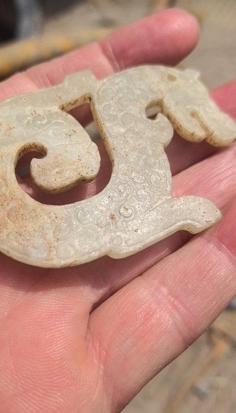 古玩玉器玉龍型件真品鑒賞圖