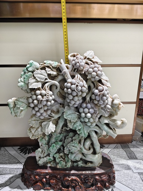 古玩玉器翡翠雕“花鳥擺件”真品鑒賞圖