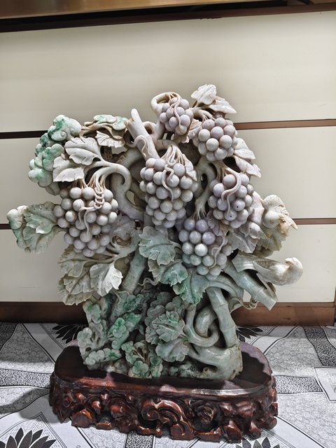 古玩玉器翡翠雕“花鳥擺件”真品鑒賞圖