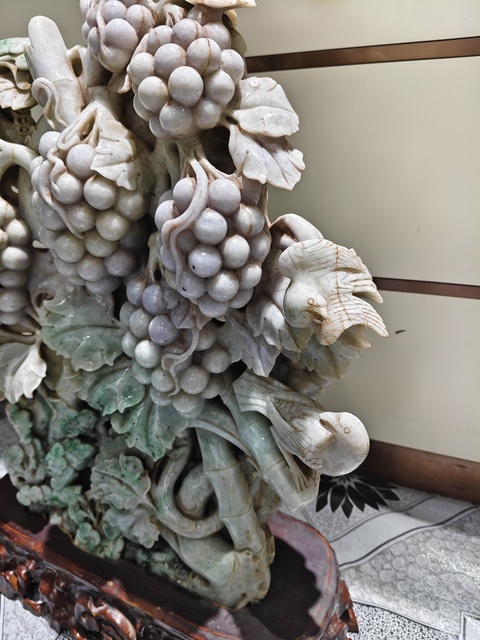 古玩玉器翡翠雕“花鳥擺件”真品鑒賞圖