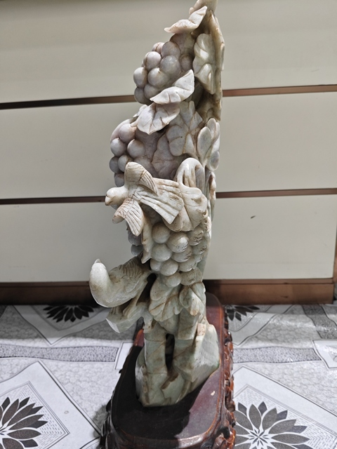 古玩玉器翡翠雕“花鳥擺件”真品鑒賞圖