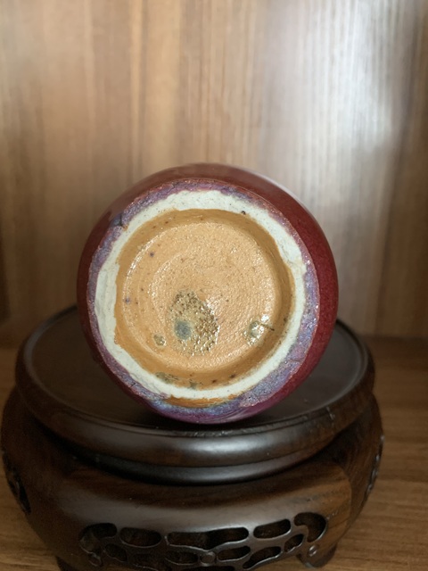 古玩陶瓷窯變紅釉天球瓶拍賣，當前價格12800元