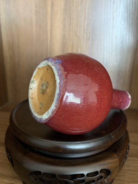 古玩陶瓷窯變紅釉天球瓶拍賣，當前價格12800元