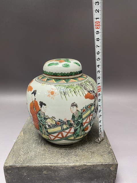 古玩陶瓷清晚期·西廂記·五彩蓋罐拍賣,當前價格2260元