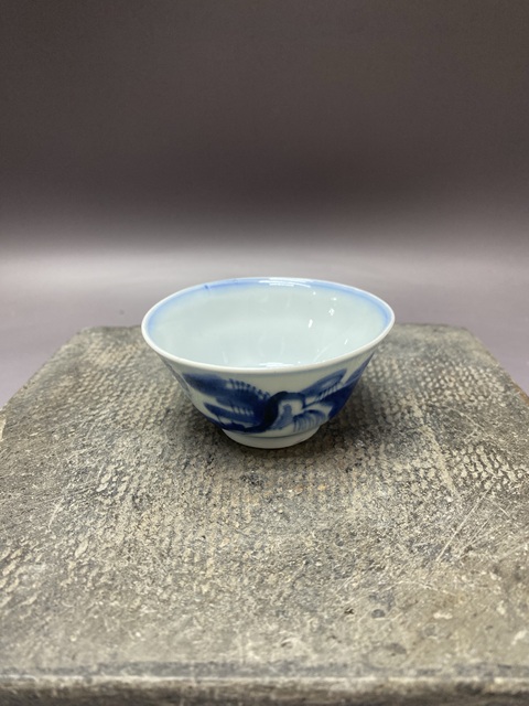 古玩陶瓷清康熙·山水人物青花杯拍賣,當前價格960元