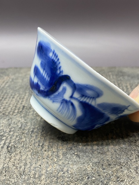 古玩陶瓷清康熙·山水人物青花杯拍賣,當前價格960元