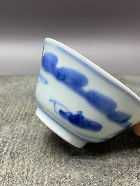 古玩陶瓷清康熙·山水人物青花杯拍賣,當前價格960元
