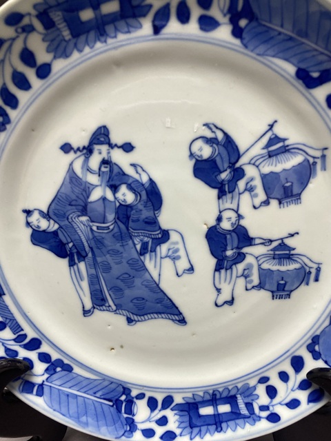 古玩陶瓷清咸豐·【太白醉酒】人物故事青花盤拍賣，當前價格2260元