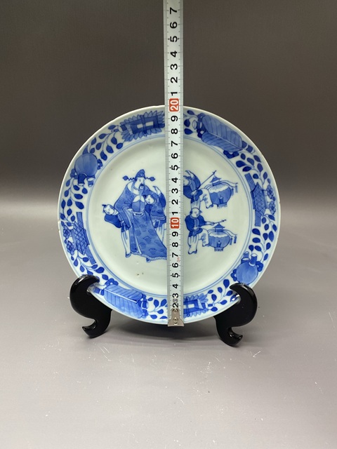 古玩陶瓷清咸豐·【太白醉酒】人物故事青花盤拍賣，當前價格2260元