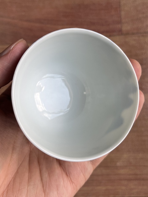 古玩陶瓷樵漁耕讀山水紋青花杯真品鑒賞圖