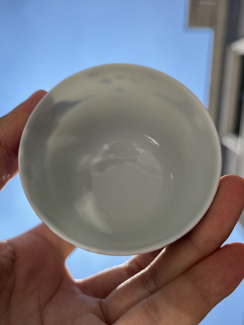 古玩陶瓷樵漁耕讀山水紋青花杯真品鑒賞圖