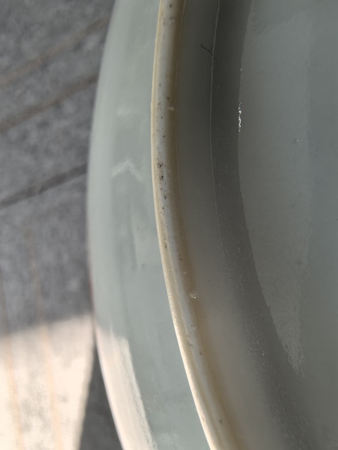古玩陶瓷瓜蝶連綿囍字紋粉彩盤真品鑒賞圖