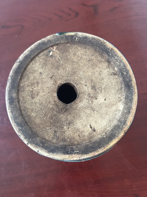 古玩陶瓷石灣窯綠釉燈臺真品鑒賞圖