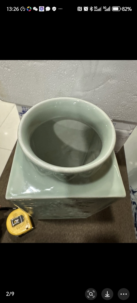 古玩陶瓷青釉琮式瓶真品鑒賞圖