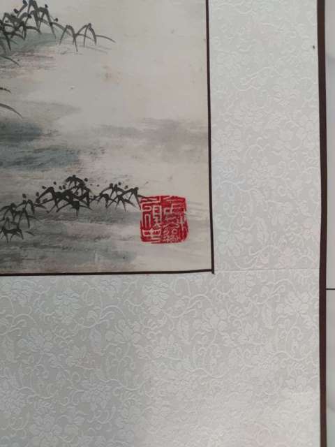古玩字畫俞長林山水觀瀑圖真品鑒賞圖