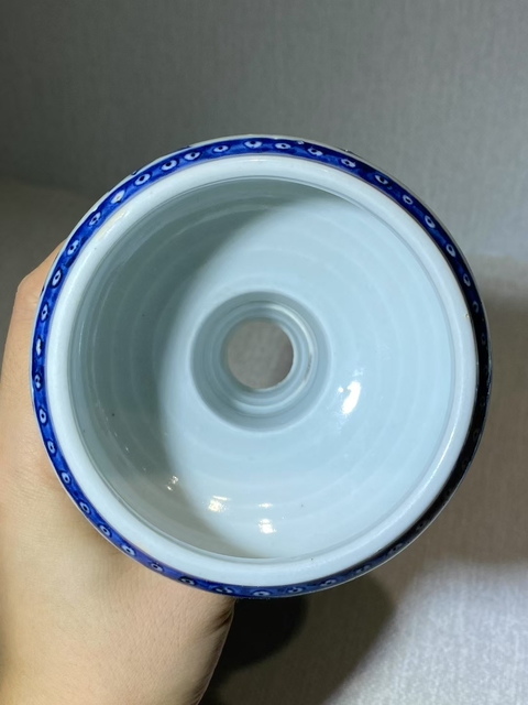 古玩陶瓷青花花卉紋斗真品鑒賞圖