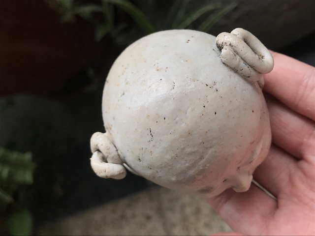 古玩陶瓷元明時期素胎童子造像真品鑒賞圖