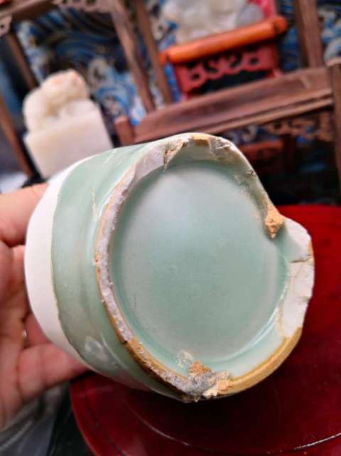 古玩陶瓷龍泉青瓷紙槌瓶，平臺不允許估價真品鑒賞圖