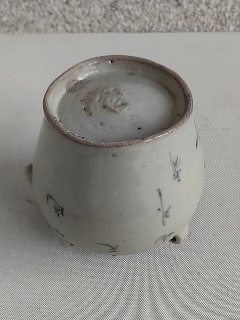 古玩陶瓷青花花卉詩文四系壺拍賣,當前價格450元