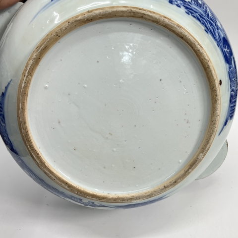 古玩陶瓷青花山水亭臺樓閣大溫鍋真品鑒賞圖