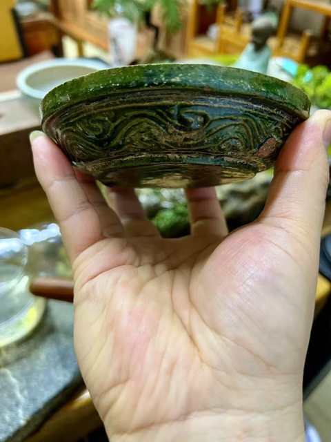 古玩陶瓷漢·綠釉龍紋盤拍賣,當(dāng)前價(jià)格398元