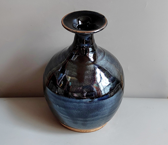 古玩陶瓷黑釉撇口瓶真品鑒賞圖