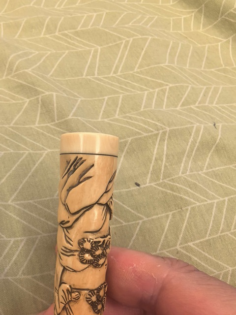 古玩雜項牙桶真品鑒賞圖