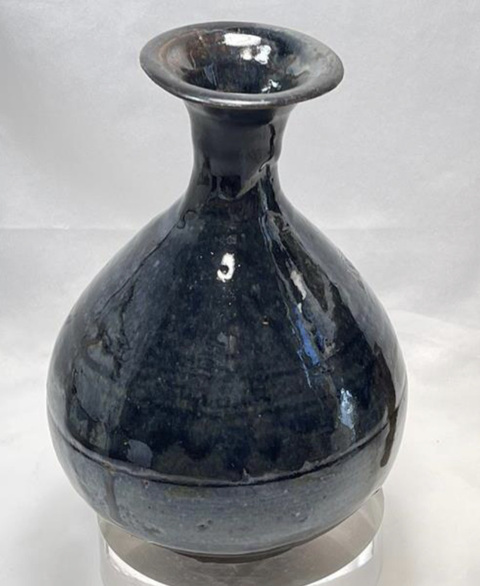 古玩陶瓷黑釉玉壺春瓶真品鑒賞圖