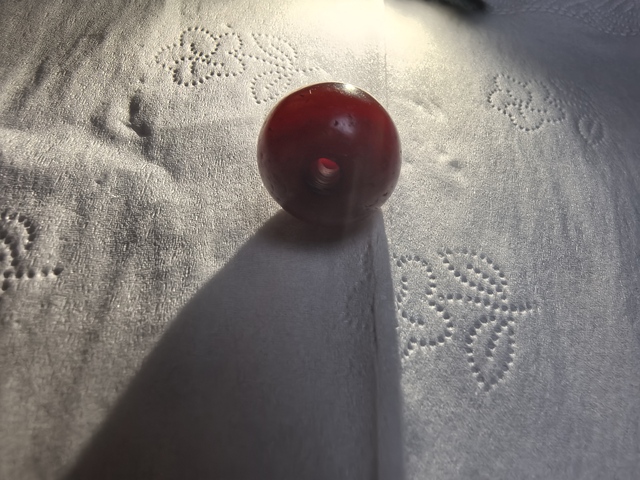 古玩玉器紅瑪瑙珠真品鑒賞圖