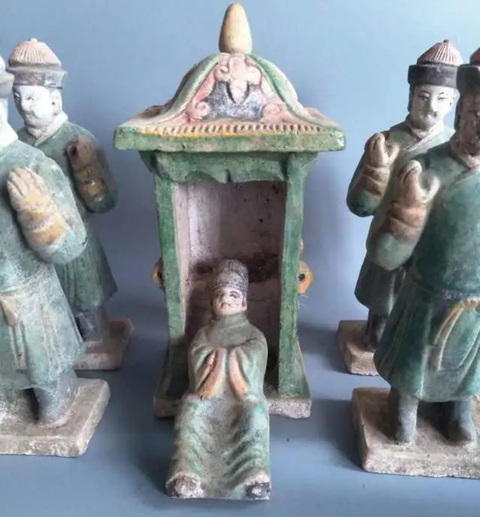 古玩陶瓷彩陶俑真品鑒賞圖