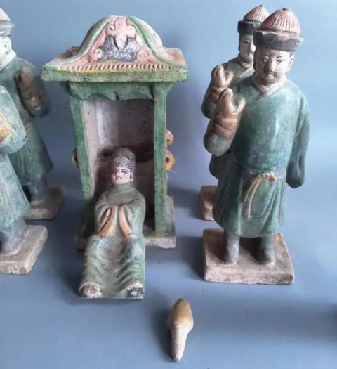 古玩陶瓷彩陶俑真品鑒賞圖