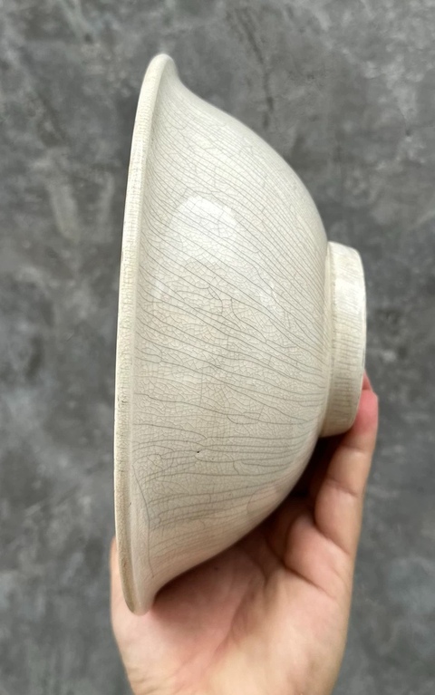 古玩陶瓷漳州窯哥釉撇口碗真品鑒賞圖
