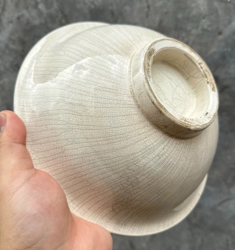 古玩陶瓷漳州窯哥釉撇口碗真品鑒賞圖