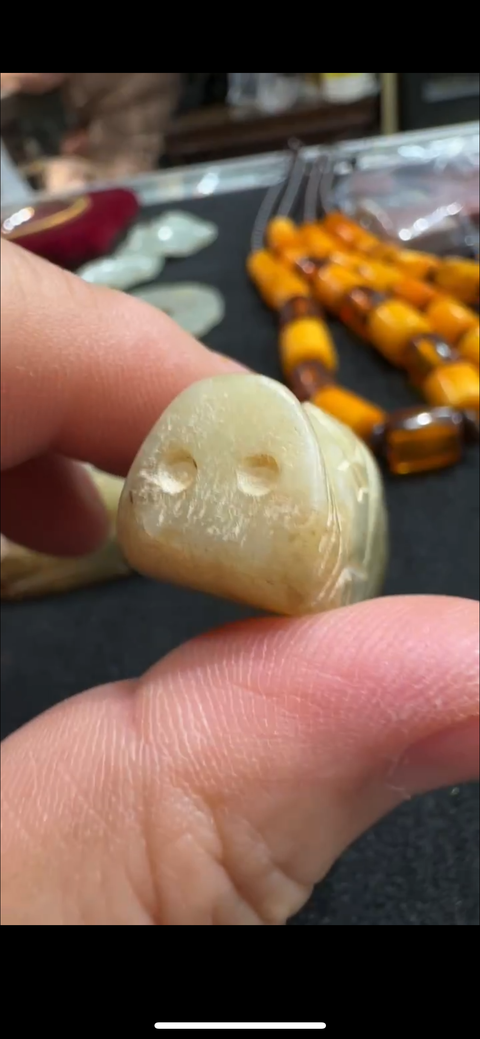 古玩玉器做舊仿古“玉豬握”真品鑒賞圖