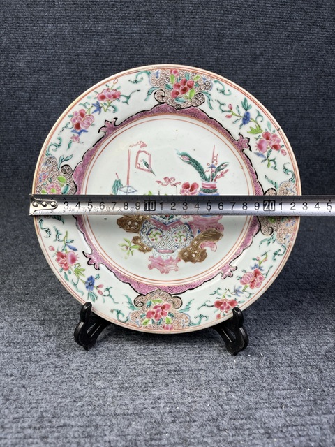 古玩陶瓷雍正粉彩花卉紋盤拍賣，當前價格2988元