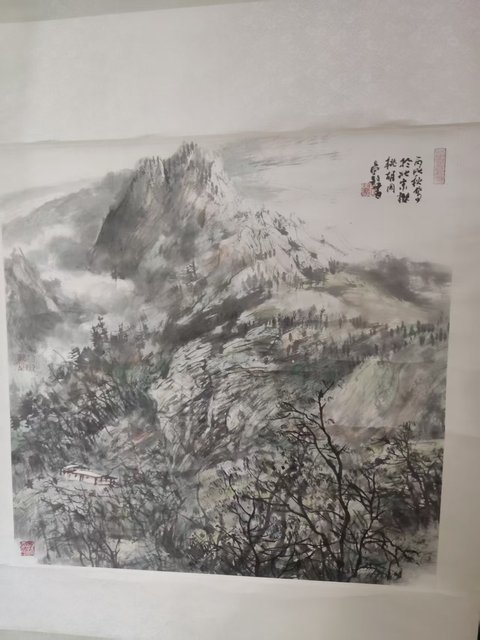 古玩字畫手工原裝原裱中美協(xié)名家呂效書 山水拍賣，當前價格2388元