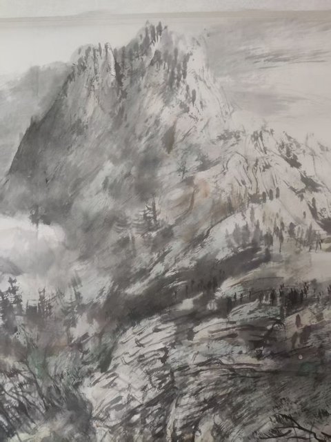 古玩字畫手工原裝原裱中美協(xié)名家呂效書 山水拍賣，當前價格2388元