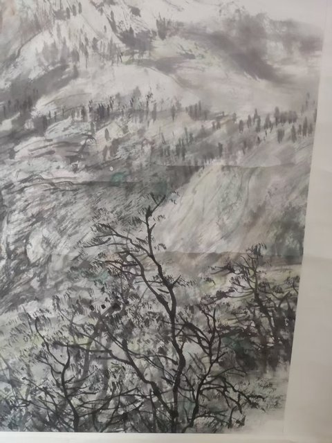 古玩字畫手工原裝原裱中美協(xié)名家呂效書 山水拍賣，當前價格2388元