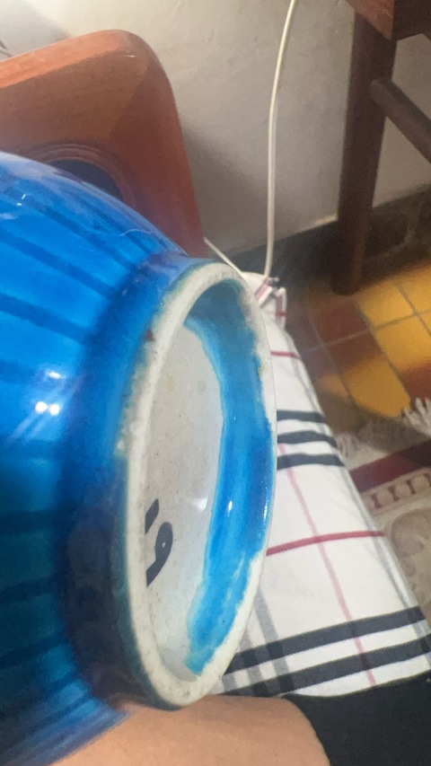 古玩陶瓷孔雀藍天球瓶真品鑒賞圖