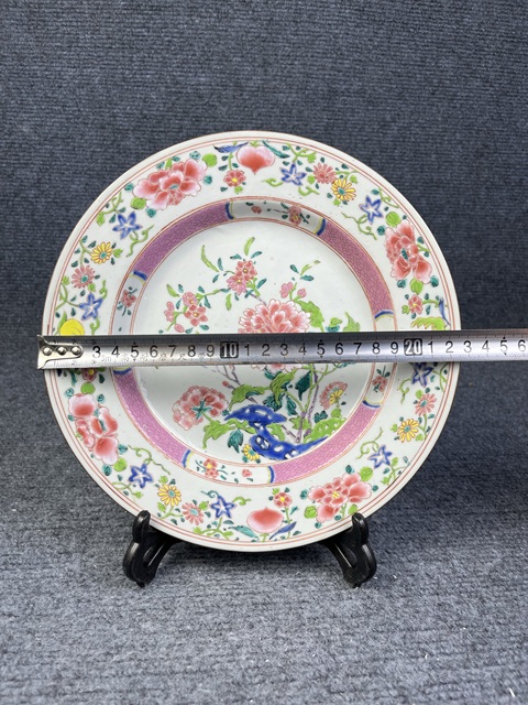 古玩陶瓷雍正粉彩花卉紋盤拍賣,當前價格2888元