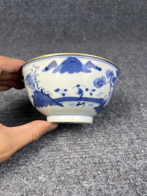 古玩陶瓷青花山水亭臺(tái)樓閣紋碗拍賣,當(dāng)前價(jià)格1388元