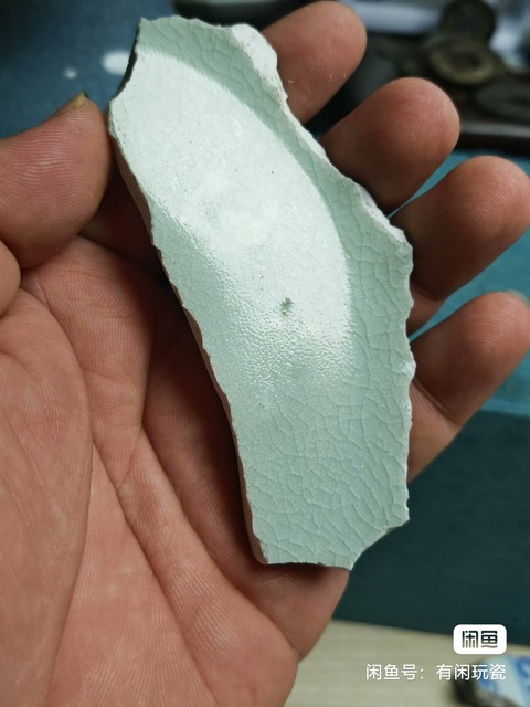 古玩陶瓷郎窯綠臥足標本真品鑒賞圖