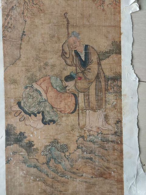 古玩字畫賈母訓子真品鑒賞圖