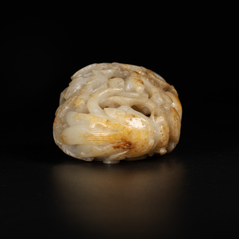 古玩玉器白玉龍紋爐頂真品鑒賞圖