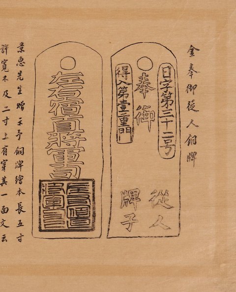 古玩字畫銅牌繪本及說明真品鑒賞圖