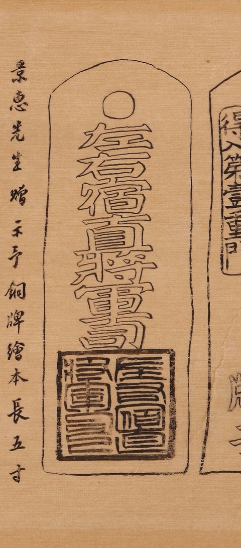 古玩字畫銅牌繪本及說明真品鑒賞圖