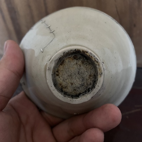 古玩陶瓷青白釉刻水波紋茶盞真品鑒賞圖