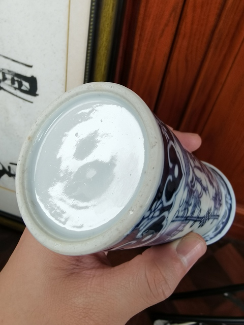 古玩陶瓷青花人物花鳥香筒真品鑒賞圖