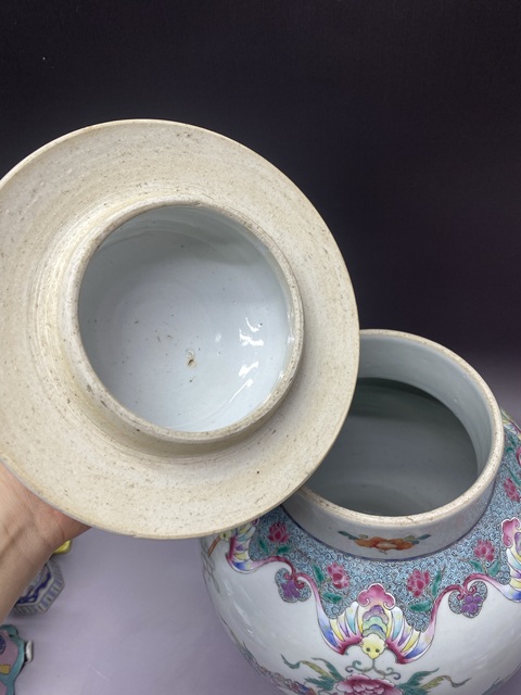 古玩陶瓷花開富貴福在眼前粉彩將軍罐真品鑒賞圖